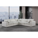  Manufacturer Color_Cream -- Comfy 119" Cream Linen Textured Fabric Upholstered 5 pc Modular Sectional IMAGE 2