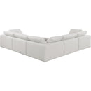  Manufacturer Color_Cream -- Comfy 119" Cream Linen Textured Fabric Upholstered 5 pc Modular Sectional IMAGE 3