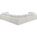 Meridian Comfy Cream Linen Textured Fabric Modular Sectional IMAGE 3