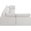  Manufacturer Color_Cream -- Comfy 158" Cream Linen Textured Fabric Upholstered 5 pc Modular Sectional IMAGE 10