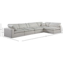  Manufacturer Color_Cream -- Comfy 158" Cream Linen Textured Fabric Upholstered 5 pc Modular Sectional IMAGE 15
