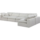  Manufacturer Color_Cream -- Comfy 158" Cream Linen Textured Fabric Upholstered 5 pc Modular Sectional IMAGE 2