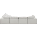Meridian Comfy Cream Linen Textured Fabric Modular Sectional IMAGE 5