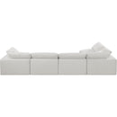  Manufacturer Color_Cream -- Comfy 158" Cream Linen Textured Fabric Upholstered 5 pc Modular Sectional IMAGE 6
