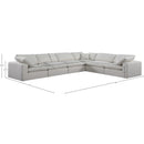  Manufacturer Color_Cream -- Comfy 158" Cream Linen Textured Fabric Upholstered 6 pc Modular Sectional IMAGE 10