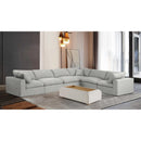  Manufacturer Color_Cream -- Comfy 158" Cream Linen Textured Fabric Upholstered 6 pc Modular Sectional IMAGE 2