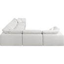  Manufacturer Color_Cream -- Comfy 158" Cream Linen Textured Fabric Upholstered 6 pc Modular Sectional IMAGE 5