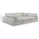  Manufacturer Color_Cream -- Comfy 119" Cream Linen Textured Fabric Upholstered 6 pc Modular Sectional IMAGE 10