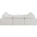 Meridian Comfy Cream Linen Textured Fabric Modular Sectional IMAGE 3