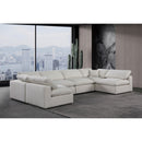  Manufacturer Color_Cream -- Comfy 158" Cream Linen Textured Fabric Upholstered 6 pc Modular Sectional IMAGE 2