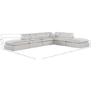  Manufacturer Color_Cream -- Comfy 157" Cream Linen Textured Fabric Upholstered 6 pc Modular Sectional IMAGE 10