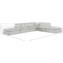 Meridian Comfy Cream Linen Textured Fabric Modular Sectional IMAGE 10