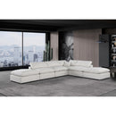  Manufacturer Color_Cream -- Comfy 157" Cream Linen Textured Fabric Upholstered 6 pc Modular Sectional IMAGE 2