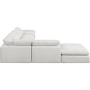  Manufacturer Color_Cream -- Comfy 157" Cream Linen Textured Fabric Upholstered 6 pc Modular Sectional IMAGE 5