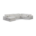  Manufacturer Color_Cream -- Comfy 158" Cream Linen Textured Fabric Upholstered 7 pc Modular Sectional IMAGE 1
