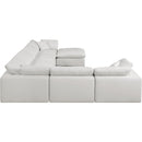  Manufacturer Color_Cream -- Comfy 158" Cream Linen Textured Fabric Upholstered 7 pc Modular Sectional IMAGE 5