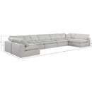  Manufacturer Color_Cream -- Comfy 197" Cream Linen Textured Fabric Upholstered 7 pc Modular Sectional IMAGE 10