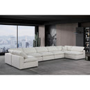  Manufacturer Color_Cream -- Comfy 197" Cream Linen Textured Fabric Upholstered 7 pc Modular Sectional IMAGE 2