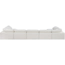  Manufacturer Color_Cream -- Comfy 197" Cream Linen Textured Fabric Upholstered 7 pc Modular Sectional IMAGE 3