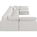  Manufacturer Color_Cream -- Comfy 197" Cream Linen Textured Fabric Upholstered 7 pc Modular Sectional IMAGE 5