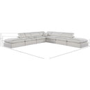  Manufacturer Color_Cream -- Comfy 157" Cream Linen Textured Fabric Upholstered 7 pc Modular Sectional IMAGE 10
