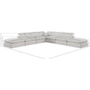 Meridian Comfy Cream Linen Textured Fabric Modular Sectional IMAGE 10