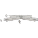  Manufacturer Color_Cream -- Comfy 157" Cream Linen Textured Fabric Upholstered 7 pc Modular Sectional IMAGE 11