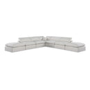  Manufacturer Color_Cream -- Comfy 157" Cream Linen Textured Fabric Upholstered 7 pc Modular Sectional IMAGE 1