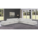  Manufacturer Color_Cream -- Comfy 157" Cream Linen Textured Fabric Upholstered 7 pc Modular Sectional IMAGE 2