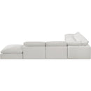 Meridian Comfy Cream Linen Textured Fabric Modular Sectional IMAGE 3