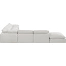  Manufacturer Color_Cream -- Comfy 157" Cream Linen Textured Fabric Upholstered 7 pc Modular Sectional IMAGE 5