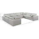  Manufacturer Color_Cream -- Comfy 158" Cream Linen Textured Fabric Upholstered 8 pc Modular Sectional IMAGE 10