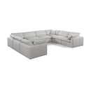  Manufacturer Color_Cream -- Comfy 158" Cream Linen Textured Fabric Upholstered 8 pc Modular Sectional IMAGE 1