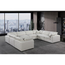  Manufacturer Color_Cream -- Comfy 158" Cream Linen Textured Fabric Upholstered 8 pc Modular Sectional IMAGE 2