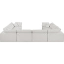  Manufacturer Color_Cream -- Comfy 158" Cream Linen Textured Fabric Upholstered 8 pc Modular Sectional IMAGE 3
