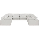  Manufacturer Color_Cream -- Comfy 158" Cream Linen Textured Fabric Upholstered 8 pc Modular Sectional IMAGE 4