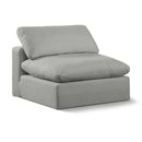  Manufacturer Color_Grey -- Comfy Grey Linen Textured Fabric Upholstered Modular Armless Chair IMAGE 1