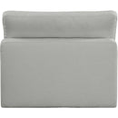  Manufacturer Color_Grey -- Comfy Grey Linen Textured Fabric Upholstered Modular Armless Chair IMAGE 3