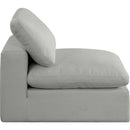  Manufacturer Color_Grey -- Comfy Grey Linen Textured Fabric Upholstered Modular Armless Chair IMAGE 5