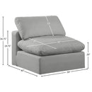  Manufacturer Color_Grey -- Comfy Grey Linen Textured Fabric Upholstered Modular Armless Chair IMAGE 9