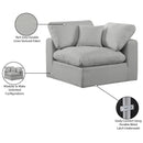  Manufacturer Color_Grey -- Comfy Grey Linen Textured Fabric Upholstered Modular Corner Chair IMAGE 10