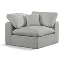  Manufacturer Color_Grey -- Comfy Grey Linen Textured Fabric Upholstered Modular Corner Chair IMAGE 1