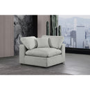  Manufacturer Color_Grey -- Comfy Grey Linen Textured Fabric Upholstered Modular Corner Chair IMAGE 2