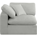  Manufacturer Color_Grey -- Comfy Grey Linen Textured Fabric Upholstered Modular Corner Chair IMAGE 4