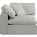 Meridian Comfy Grey Linen Textured Fabric Modular Corner Chair IMAGE 4