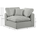  Manufacturer Color_Grey -- Comfy Grey Linen Textured Fabric Upholstered Modular Corner Chair IMAGE 9