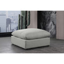  Manufacturer Color_Grey -- Comfy Grey Linen Textured Fabric Upholstered Modular Ottoman IMAGE 2