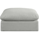  Manufacturer Color_Grey -- Comfy Grey Linen Textured Fabric Upholstered Modular Ottoman IMAGE 3