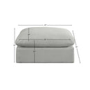 Meridian Comfy Grey Linen Textured Fabric Modular Ottoman IMAGE 5