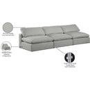  Manufacturer Color_Grey -- Comfy 117" Grey Linen Textured Fabric Upholstered 3 pc Armless Modular Sofa IMAGE 10